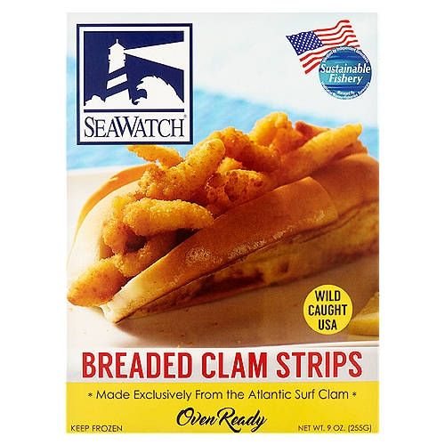 Sea Watch Oven Ready Breaded Clam Strips, 9 oz