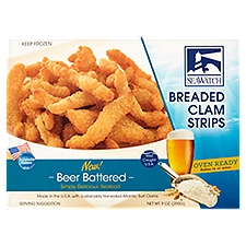 Sea Watch Beer Battered, Breaded Clam Strips, 9 Ounce