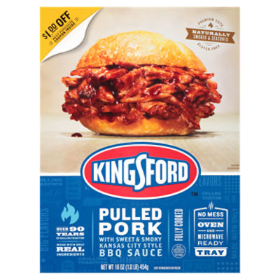 Kingsford Pulled Pork with Sweet & Smoky Kansas City Style BBQ Sauce, 16 oz