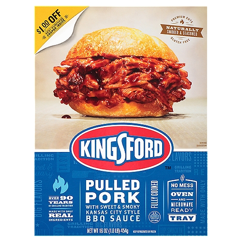 Kingsford Pulled Pork with Sweet & Smoky Kansas City Style BBQ Sauce, 16 oz