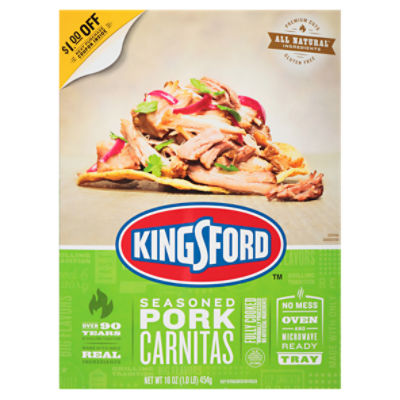 Kingsford Seasoned Pork Carnitas, 16 oz, 16 Ounce