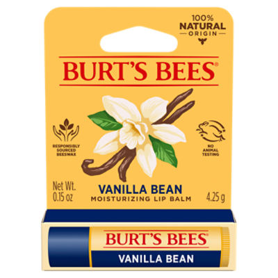 Burt's Bees Vanilla Bean Lip Balm, 1-Pack, 0.15 oz.
