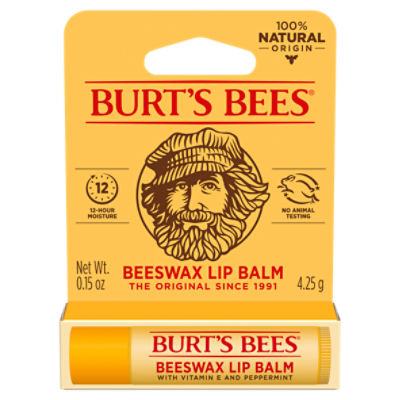 Burt's Bees Beeswax Lip Balm, 1-Pack, 0.15 oz., 0.15 Ounce