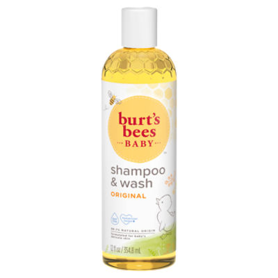 Burt's Bees Baby Shampoo and Wash, Original, Tear Free, Pediatrician Tested, 12 Fluid Ounces