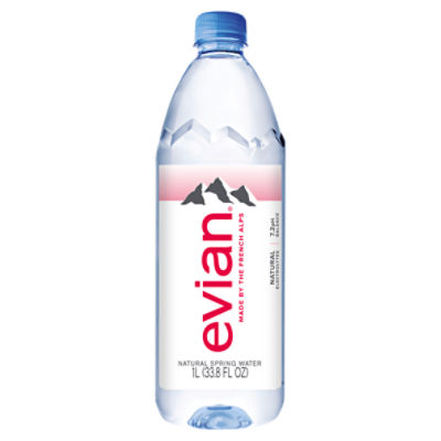 evian Natural Spring Water, 1 L bottle