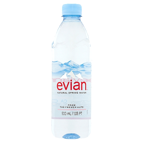 Evian Natural Spring Water, 1.05 pt
Our ingredients only come from nature: snow from the French Alps and naturally occurring electrolytes and minerals from the glacial rocks.