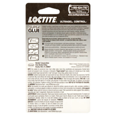 LOCTITE Super Glue Gel Control No Drip Adhesive Glue .14 Oz 4 G Ceramic  Leather Rubber Wood Paper Metal Most Plastics 