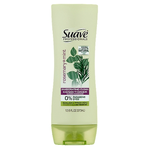 Suave Professionals Rosemary + Mint Invigorating Clean Conditioner, 12.6 fl oz
Salon quality hair care system proven to invigorate hair as well as Aveda® Rosemary Mint shampoo and conditioner. This conditioner is infused with natural rosemary and mint, which are known for their invigorating properties. It effectively conditions as it detangles for hair that's soft & shiny.