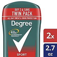 Degree Original Sport 48H Antiperspirant Deodorant Twin Pack, 2.7 oz, 2 count