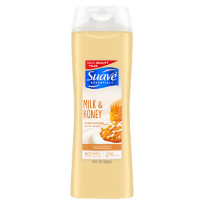 Suave Essentials Creamy Milk and Honey Splash, Body Wash