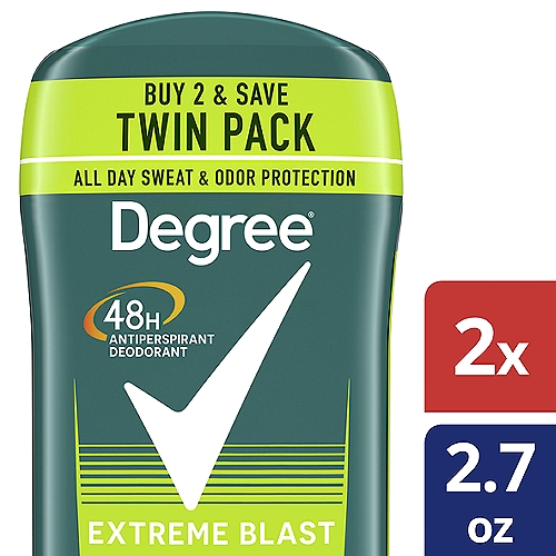 Degree Extreme Blast 48h Antiperspirant Deodorant Twin Pack, 2.7 oz, 2 count