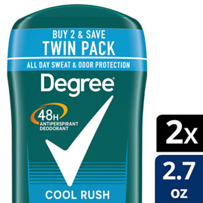 Degree Men Original Cool Rush Antiperspirant Deodorant Twin Pack, 2.7 oz, 2 count