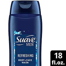 Suave Men Refreshing Cedarwood & Mandarin Body + Face Wash, 18 fl oz