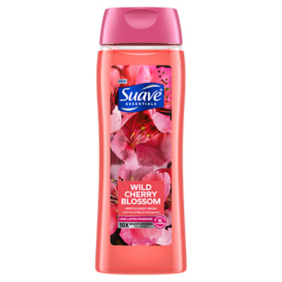 Suave Essentials Wild Cherry Blossom Gentle Body Wash, 18 fl oz