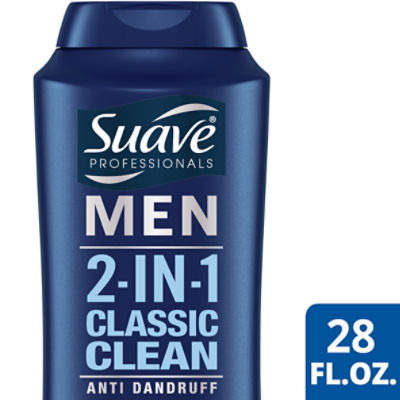 Suave Men 2-in-1 Classic Clean Anti-Dandruff Shampoo + Conditioner, 28 fl oz