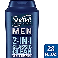 Suave Men 2-in-1 Classic Clean Anti-Dandruff Shampoo + Conditioner, 28 fl oz