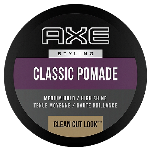 Make Axe Clean Cut Look Classic Pomade part of your morning routine to defy bed-head and give you hold without crusty, crunchy hair.