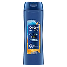 Suave Men Hydrating 3-in-1, Hair + Body & Face Wash, 15 Ounce