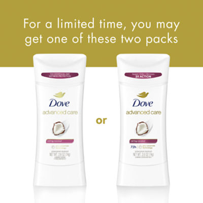 Dove Advanced Care Caring Coconut Antiperspirant Deodorant, 2.6 oz