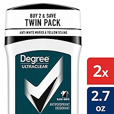 Degree Men UltraClear Black + White Antiperspirant Deodorant Twin Pack, 2.7 oz, 2 count