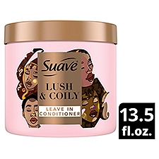 Suave Pink Lush & Coily Leave In Conditioner, 13.5 fl oz