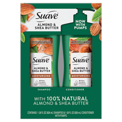 Suave Almond & Shea Butter Shampoo Conditioner, 2 count, 28 fl oz