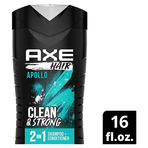AXE 2-in-1 Shampoo and Conditioner Apollo Wash and Care 16 oz
We have lift off.

You never know when opportunity will strike, so you need to smell your best whenever, wherever. Relax. At AXE, we got you. AXE Apollo 2-in-1 shampoo and conditioner gives your hair a deep clean and condition. All. In. One. Refreshing, effortless and deliciously woody, let the sage and cedarwood do their thing, leaving your hair clean, soft and smelling 100% ready.
 
Same great AXE hair care, fresh new look. But what's on the inside matters too. Our 100% plant-based moisturizers keep your hair feeling irresistibly soft, naturally. All day, all night - no matter what, you're ready. 

Fresher you, cleaner planet. By 2025, AXE aims for all our packaging to be recyclable or to include recycled materials. 

At AXE we believe that the key to attraction is an amazing fragrance. That's why we're dedicated to giving you all the best tools to make sure that whenever opportunity comes your way, you're smelling your absolute, irresistible best. 

From our body sprays to our shower gels, our antiperspirants to our deodorants, we're doing everything we can to make sure no one gets left out of the attraction game. 

Welcome to the future. It smells amazing.
New and upgraded AXE. Smell ready.