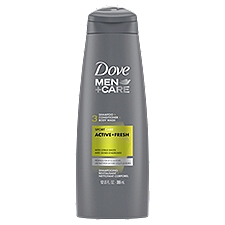 Dove Men+Care Sport+Care Active+Fresh 3 in 1 Shampoo, 12 Ounce