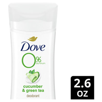 Dove 0% Aluminum Deodorant Stick Cucumber and Green Tea 2.6 oz