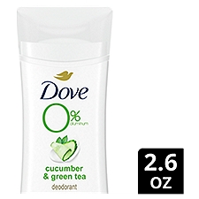 Dove 0% Aluminum Cucumber & Green Tea Scent Deodorant, 2.6 oz