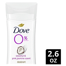 Dove 0% Aluminum Coconut & Pink Jasmine Scent Deodorant, 2.6 oz
