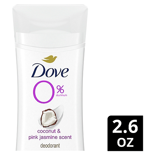 Dove 0% Aluminum Deodorant Stick Coconut and Pink Jasmine 2.6 oz