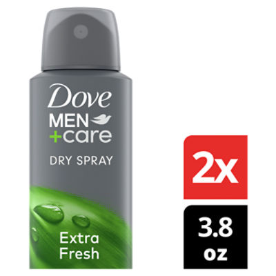 Dove Men+Care Dry Spray Extra Fresh Antiperspirant Twin Pack, 3.8 oz, 2 count