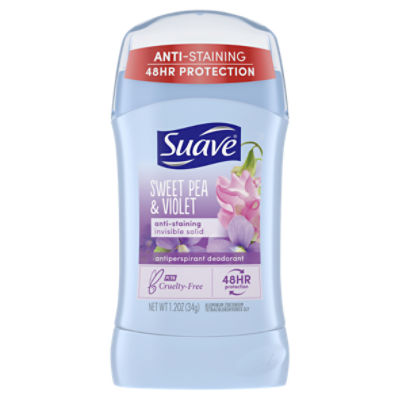 Suave Deodorant Sweet Pea & Violet Antiperspirant, 1.2 oz