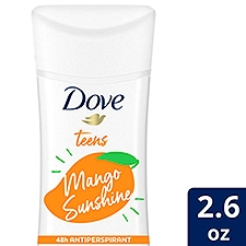 Dove Teens Antiperspirant Deodorant Stick Mango Sunshine, 2.6 oz