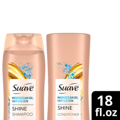 Suave Moroccan Infusion Shine Shampoo & Conditioner, 2 count, 18 fl oz