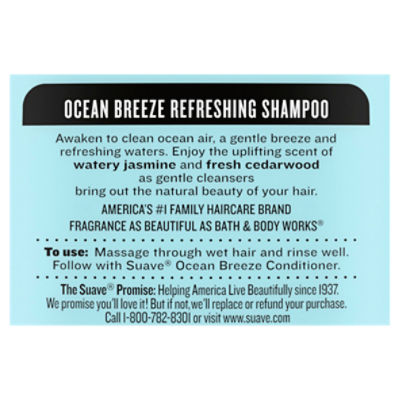 Suave Essentials Ocean Breeze Refreshing Shampoo Family Size, 22.5 fl oz
