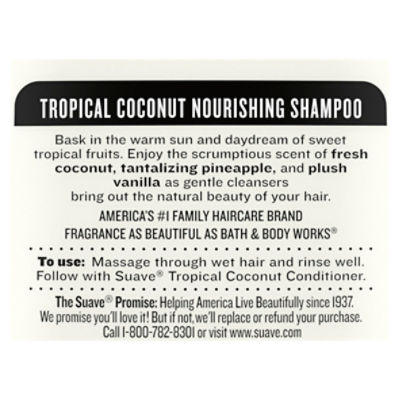 Suave ESSENTIALS Tropical Coconut Nourishing Shampoo Family Size, 22.5 fl oz