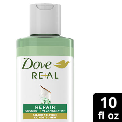 Dove RE+AL Bio-Mimetic Care Repair Coconut + Vegan Keratin Silicone-Free Conditioner, 10 fl oz