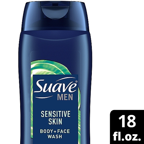 Suave Men Face & Body Wash, Sensitive Skin, 18 oz