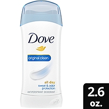 Dove Invisible Solid Antiperspirant Deodorant Stick Original Clean, 2.6 oz, 2.6 Ounce
