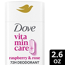 Dove VitaminCare+ Aluminum Free Deodorant Stick Raspberry & Rose 2.6 oz