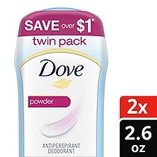 Dove Invisible Solid Antiperspirant Deodorant Stick Powder, 2.6 oz, 2 Count, 2 Each