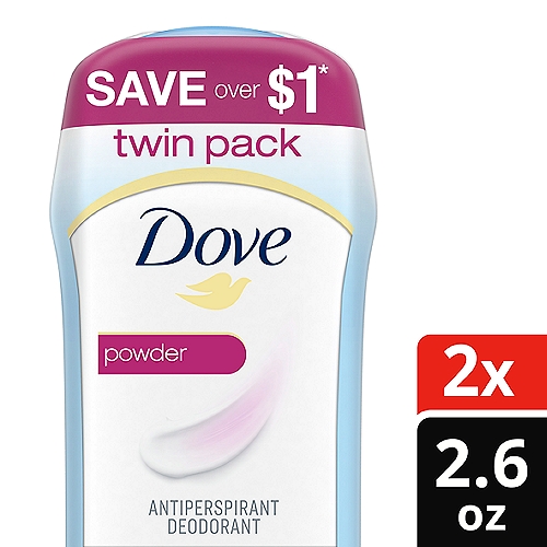 Dove Invisible Solid Antiperspirant Deodorant Stick Powder, 2.6 oz, 2 Count