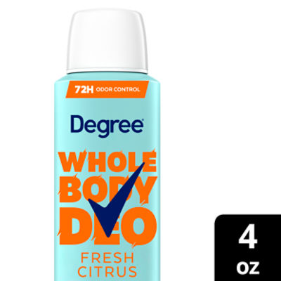 Degree Whole Body Fresh Citrus Deodorant Spray, 4 oz