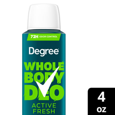 Degree Whole Body Active Fresh Deodorant Spray, 4 oz