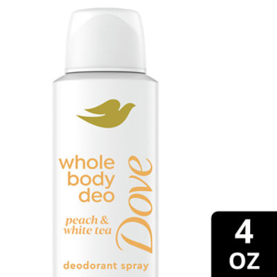 Dove Cooling Whole Body Deo Peach & White Tea Deodorant Spray, 4 oz, 4 Ounce