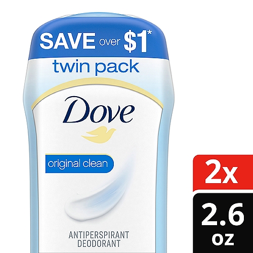 Dove Invisible Solid Antiperspirant Deodorant Stick Original Clean, 2.6 oz, 2 Count