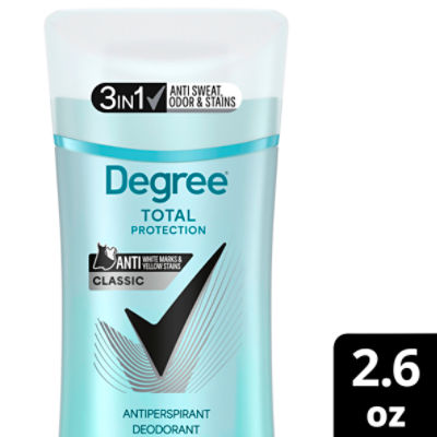 Degree Total Protection Classic Antiperspirant Deodorant, 2.6 oz