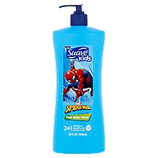 Suave Kids Fresh Spider-Sense 3 in 1 Shampoo, Conditioner + Body Wash, 28 fl oz